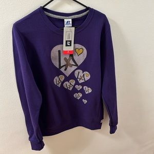 Small unisex Purple and Gold Sweatshirt